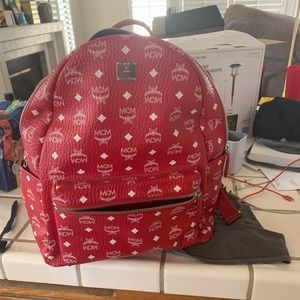 Mcm Backpack real!! Nice red color
